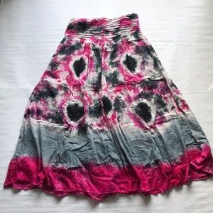 Maxi Tiedye Cotton Skirt